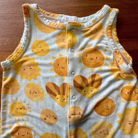 ANGEL DEAR Sunshine Baby Romper 6-12 Months Sleeveless Shortall Bamboo Playsuit - Picture 3 of 6